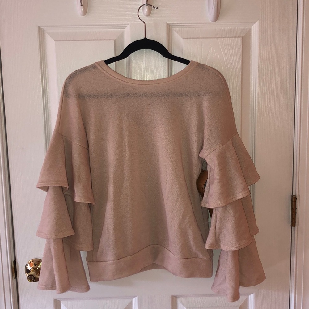 Pale Pink bell sleeve blouse